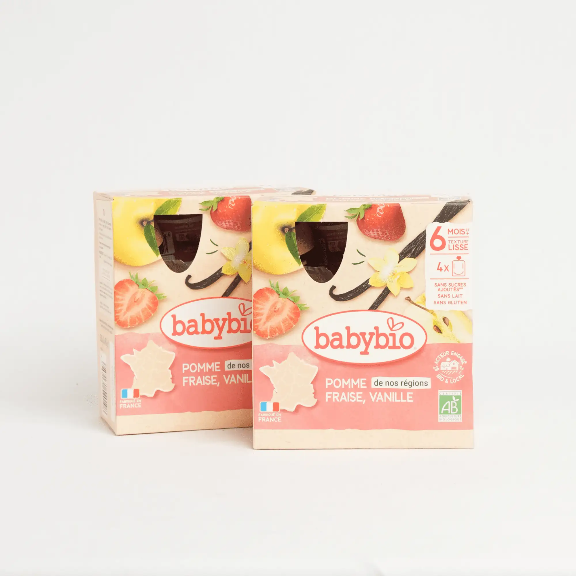 Babybio Pomme, Fraise & Vanille (6 mois+)