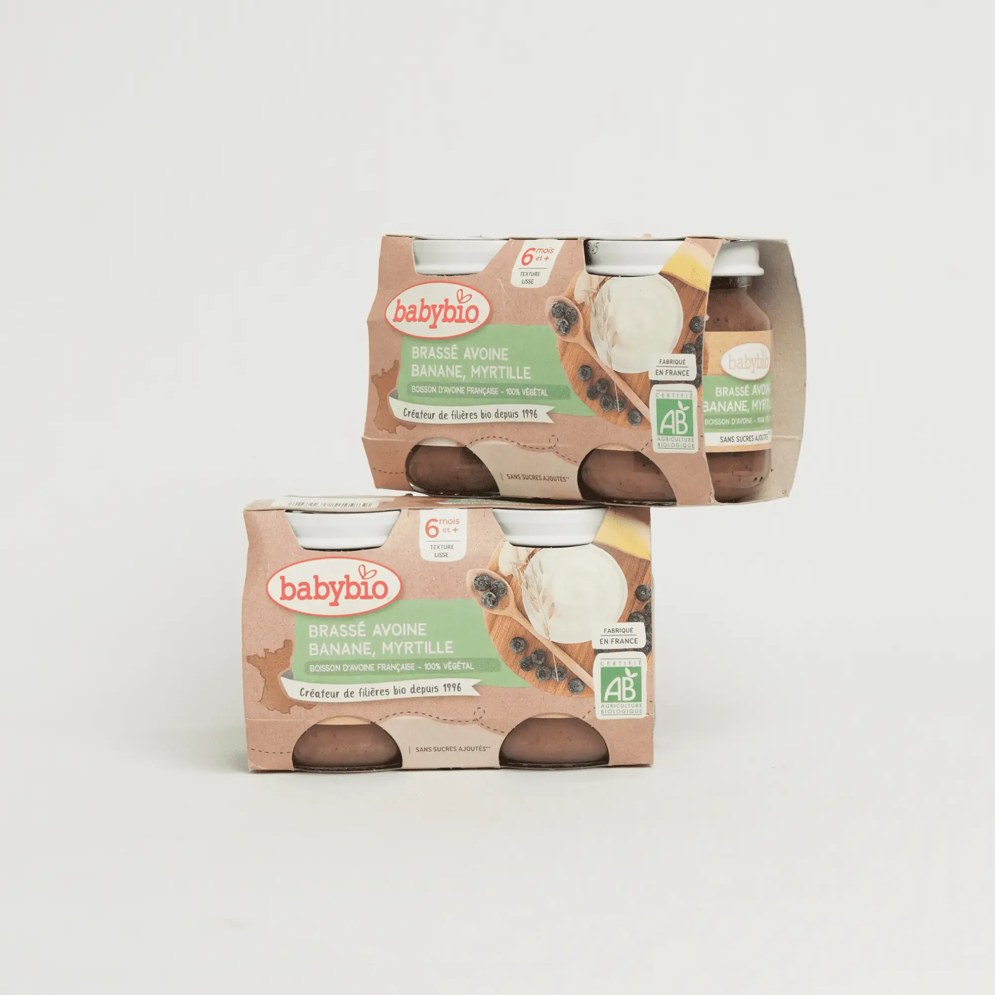 Babybio Brassé Avoine, Banane, Myrtille 6 mois +